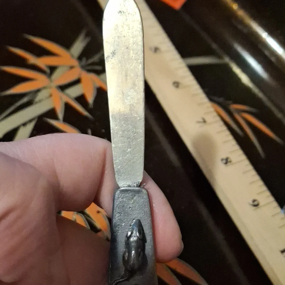 Vintage 1977 Designs by Metzke, INC Pewter 3 Blind Mice Cheese Spreader Knife